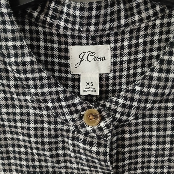 J.Crew Women's Size Xs Small Dress Flannel Checkered Puff Sleeve Pockets Buttons - Picture 4 of 15